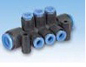 KM12-04-02-10 SMC 10 port tube manifold 2xRc1/4 to 10x4mm tube 